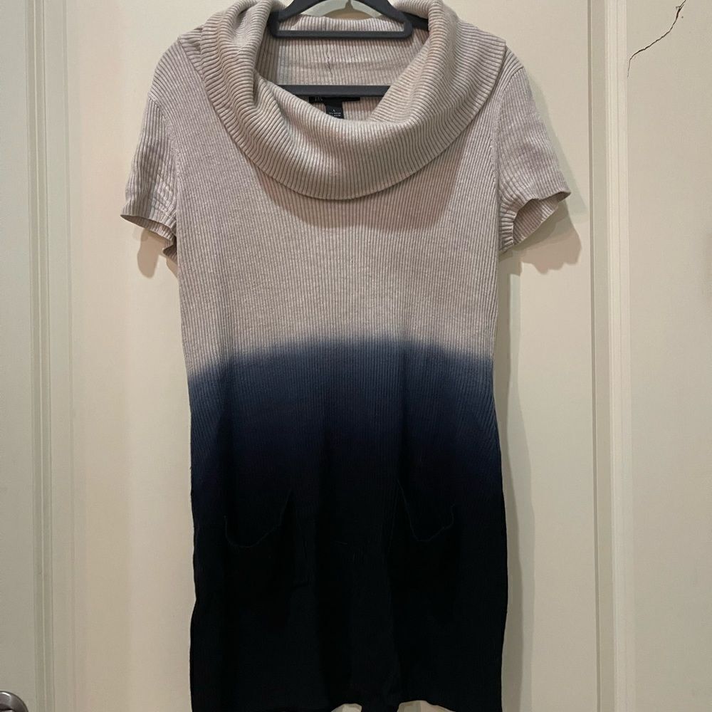 SHORT SLEEVE cowl neck ribbed soft top